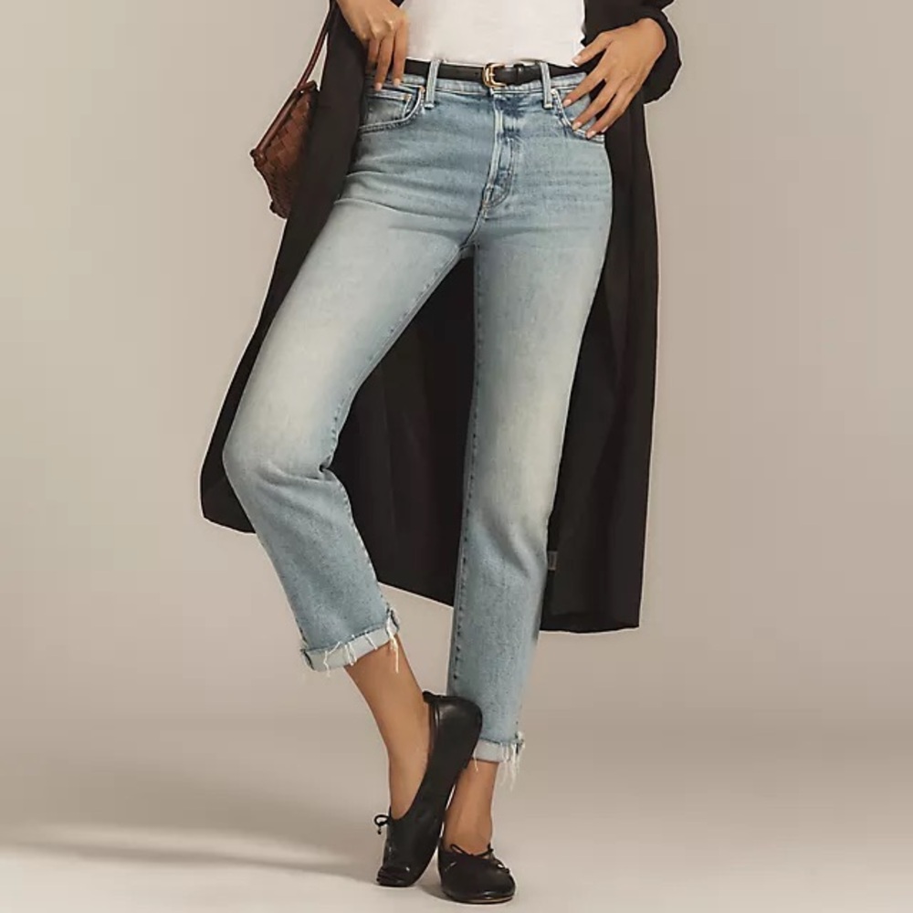 MOTHER The Scrapper Cuff Ankle Fray Jean in Lonely Heart Club 26